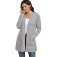 thumbnail image 5 of JWD Women's Cardigan Open Front Lightweight Cardigan Long Sleeve Sweater Cardigans with Pockets Light Gray XL, 5 of 7