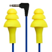 Plugfones Basic Earplug Earbud Hybrid with Noise Reduction, Yellow