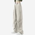 thumbnail image 6 of ABATAB Cargo Pants for Women High Waist Baggy Drawstring Trousers Loose Jogger Wide Leg Hiking Streetwear Pants with Pocket, 6 of 7