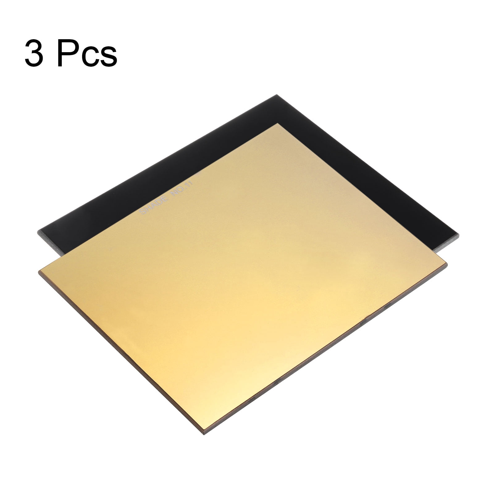 Uxcell 3pcs Welding Lens 4.33" x 3.54" Shade 11 Glass Replacement Lens Gold Coated