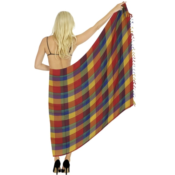 HAPPY BAY Women's Beach Wrap Bikini Wraps Sarong Coverup Skirt Bathing suit Swimwear Swimsuit Coverup for Women One Size Squares_AD204