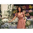 thumbnail image 6 of Scenario Women's and Women's Plus Smocked Waist Peasant Midi Dress with Puff Sleeves, Sizes XS-4X, 6 of 6