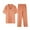 Orange, variant on Diufon Cotton Womens Pajamas Set Button Short Sleeve Shirts Elastic Waist Pants Solid Color Sleepwear Set