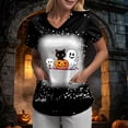 thumbnail image 2 of Akiihool Pumpkin Shirt Halloween Shirts for Women Halloween Teacher Shirts Ghost Shirt Fall Retro Vintage Oversized T-Shirt (Black,L), 2 of 6
