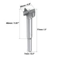 thumbnail image 3 of Uxcell 20mm Carbide Tip Round Shank Forstner Wood Boring Drill Bit, 3 of 5