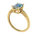 thumbnail image 2 of 1 ct Radiant Cut Blue Moissanite Solitaire 14K Yellow Gold Womens Engagement Ring, 2 of 5