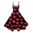 thumbnail image 4 of LWavelet 2026 Valentine's Wrap Maxi Heart Dress, Women's Romantic Rose Print Sleeveless Flowy A Line Casual Sundresses Watermelon Red S, 4 of 4