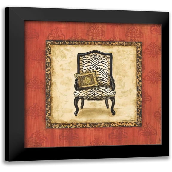 Gorham, Gregory 12x12 Black Modern Framed Museum Art Print Titled - Parlor Chair II