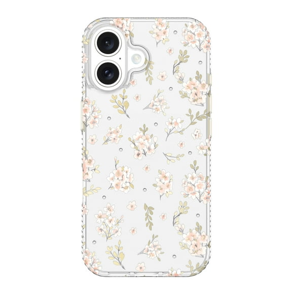 onn Pink Floral with Gems Phone Case for iPhone 16