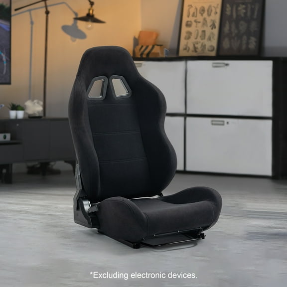 Marada Racing Seat with Adjustable Slide for Racing Simulator Cockpit Black Breathable Fabric with Installed Parts