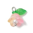 thumbnail image 2 of 100pcs Mixed color Glass Pearl & Acrylic Charms Lily Flower Platinum 14x13x10mm Hole: 2mm, 2 of 4