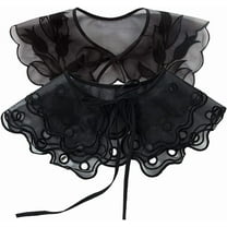 Camicover Detachable Dickey Collar Fake Collar Embroidery Neck Ruff Mini Cape Choker Blouse Collar for Women Girl