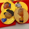 thumbnail image 1 of Nuevas monedas conmemorativas de la película Snoopy, Peanuts, Charlie Brown, moneda de metal de color dorado, figura de anime, juguetes de regalo de cumpleaños para niños, 1 of 4
