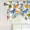 thumbnail image 5 of Tie Up Valances for Windows, Cute Cartoon Dinosaur Adjustable Valance Curtains Window Treatment for Living Room/Bedroom, Green Blue Purple Animals Rod Pocket Kitchen Curtains & Drapes 42x18 Inch, 5 of 9
