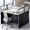 Black and White, variant on Chantmo L Shaped Modern Wooden Commercial Reception Desk 70 inch Counter Shelves Drawers for Office Home Brown