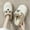 Khaki, variant on Clog Slippers for Women Fuzzy Plush Closed Toe House Shoes 3D Cartoon Bear Decor Thick Platform Cushioned Footbed Warm Cozy Non Slip Indoor Fluffy Slides Black 8.5-9