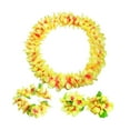 thumbnail image 2 of Guirnalda de flores artificiales para fiestas temáticas hawaianas, conjunto de leis hawaianos Amarillo, 2 of 9
