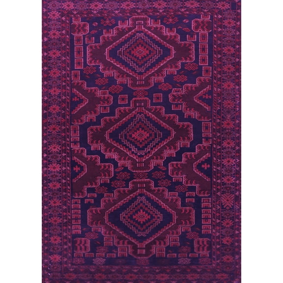 Ahgly Company Indoor Rectangle Persian Purple Traditional Area Rugs, 5' x 7'