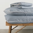 thumbnail image 5 of Simple&Opulence 100% European Washed Linen Duvet Cover with Pom Pom Trim,Queen Size,Farmhouse Linen Bedding Set,1 Boho Comforter Cover and 2 Pillowshams(Stone Blue), 5 of 6