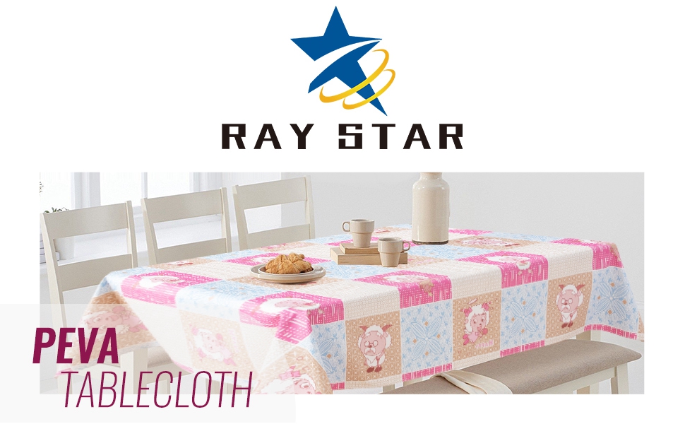 Ray Star Vinyl Tablecloths 52x70 Spring Tablecloth Plastic Picnic Outdoor and Camping Waterproof Oilcloth Table Cover for Rectangle Tables