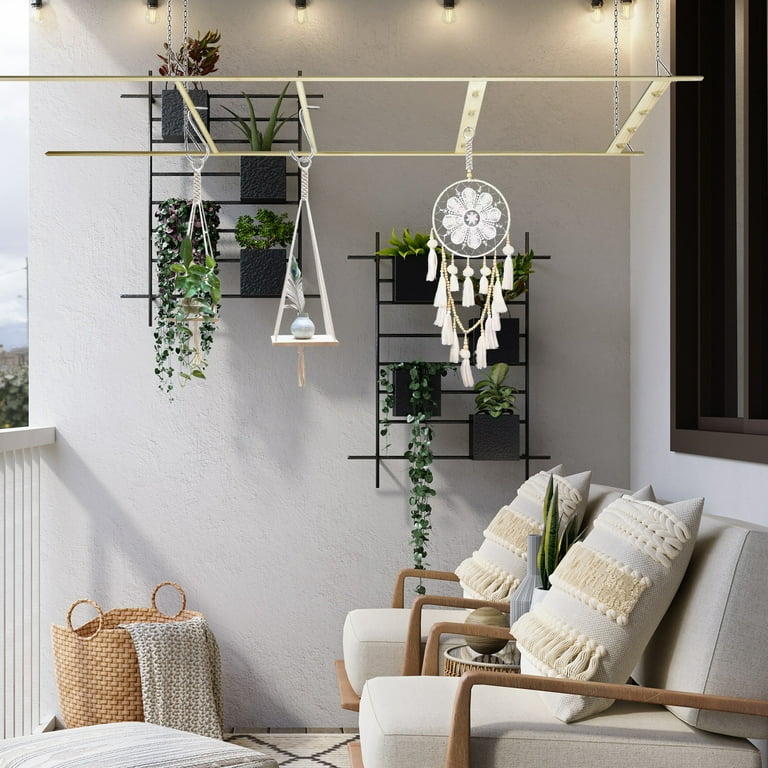 Fionafurn Blanket Ladder, 67in Wood Rack, 4-Tier Decorative Rustic