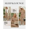 thumbnail image 4 of SMZ Womens Lounge Set Cute Long Sleeve Pajama Sets Casual 2 Piece Pj Outfit Fall Sleepwear Pockets, 4 of 6