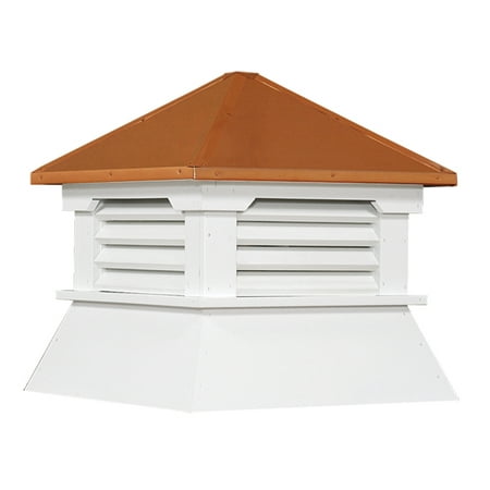 Cupola 21" Vinyl Shed Cupola with Windows Cooper Metal Hip Roof