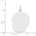 thumbnail image 2 of 14K White Gold Plain Large Facing Left Engravable Boy Charm, 2 of 2
