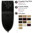 thumbnail image 3 of SEGO Red Clip in Hair Extensions Human Hair Full Head 100% Real Remy Thick Hair Extensions Silky Straight Balayage Blonde Hair Pieces, 3 of 7