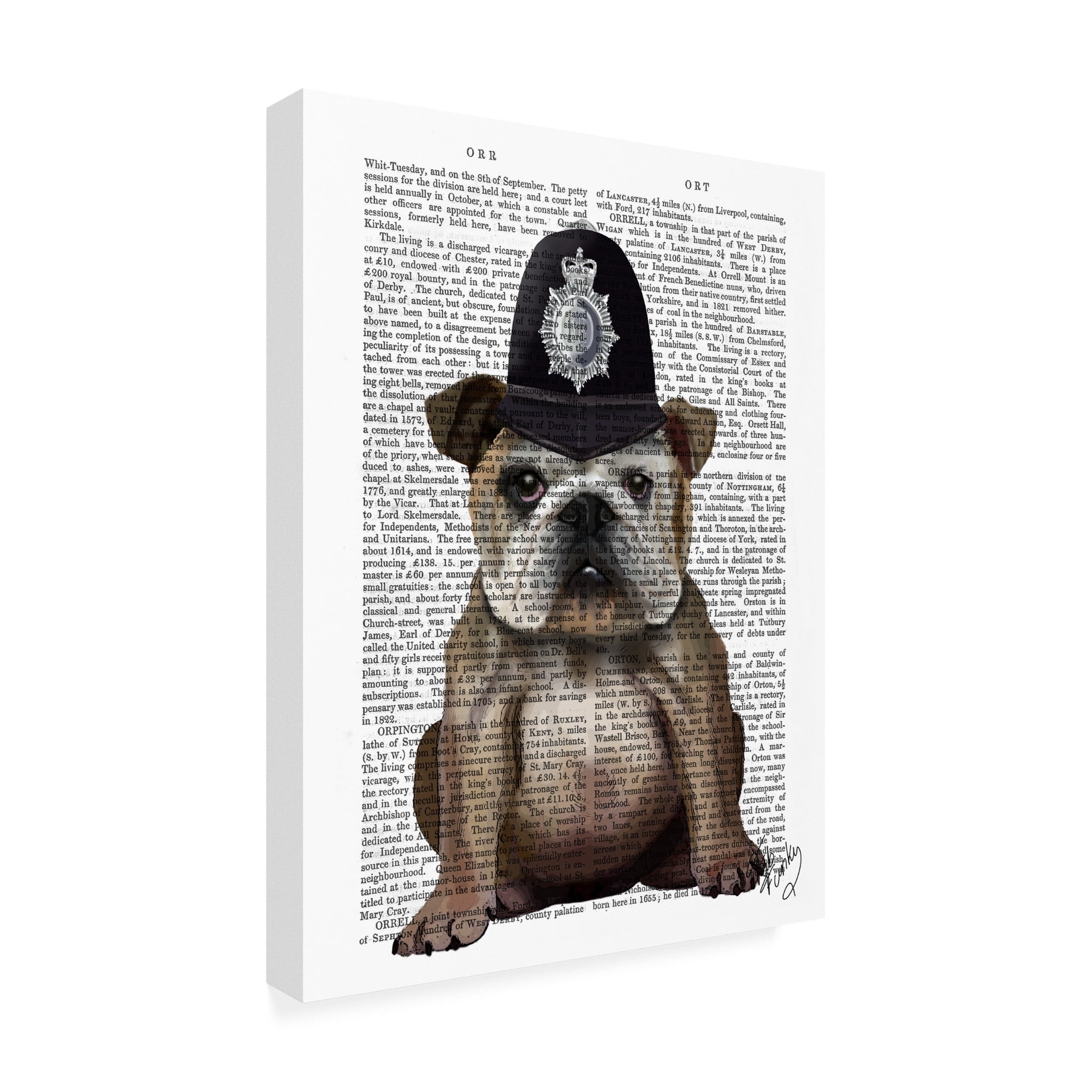 Trademark Fine Art 'Bulldog Policeman' Canvas Art by Fab Funky