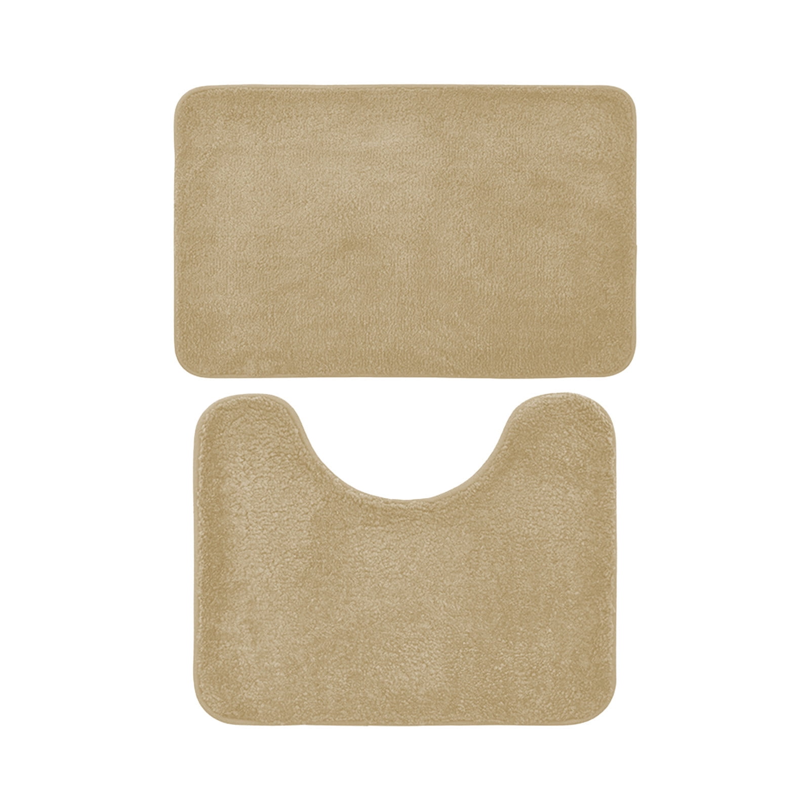 InsCrazy Bathroom Rugs Sets 2 Piece Bathroom Floor Mat 2 Piece Solid Color AntiDirty Carpet Toilet Bathroom Non-Slip Absorbent Floor Mat Bathroom Foot Mat Bath Decor
