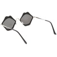 thumbnail image 4 of Oversize Lips Sunglasses Slim Arms Flat Mirrored Lens Lips Sunglasses 53mm (Black / Silver Mirror), 4 of 4