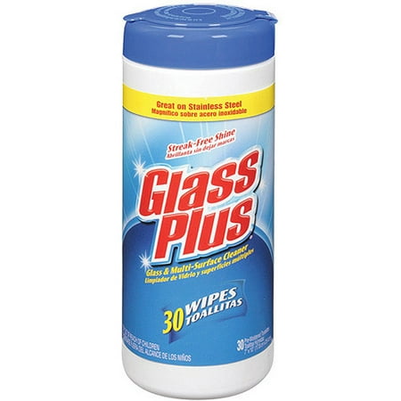 Glass Plus Glass & Multi-Surface Cleaning Wipes, 30 Count