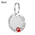 thumbnail image 2 of HLONK Andvari 5 Pcs Étiquettes de Nom Rondes pour Chien Collier Anneau Pendentif Identification Personnalisée pour Animal de Compagnie, 2 of 9