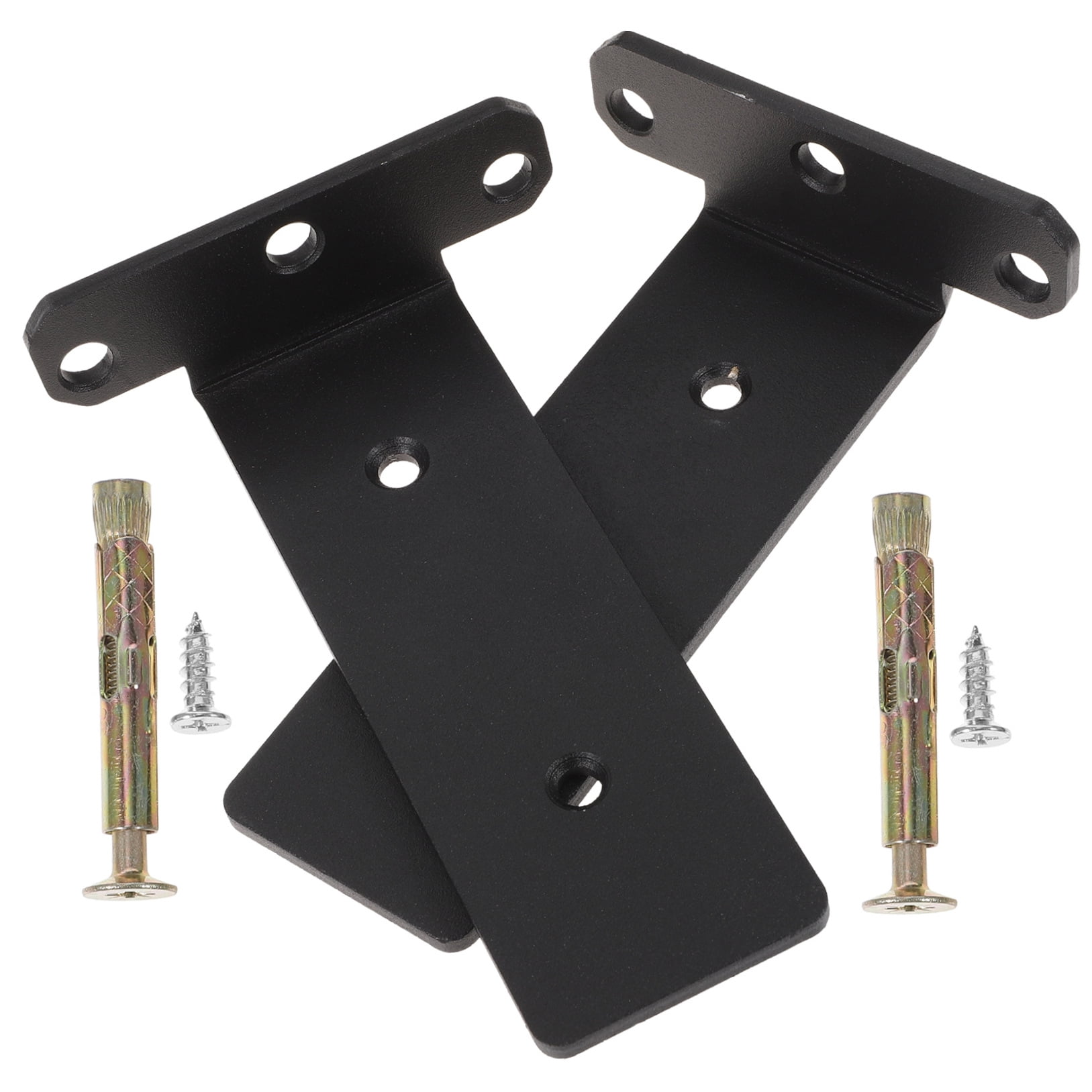 OUNONA  2 Pcs Shelf Brackets Support DIY Kitchen Storage Angled Black