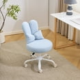 thumbnail image 4 of Ktaxon Teddy Fleece Office Chair, Rabbit Ear Backrest Vanity Chair, Adjustable Swivel Reading Chair for Home Office Light Blue, 4 of 7