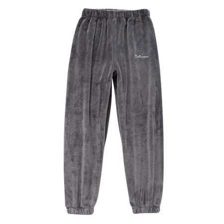 

STARVNC Women Elastic Waist Ankle-Tied Thickened Flannel Pajama Pants
