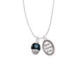 thumbnail image 2 of Delight Jewelry Silvertone Hot Blue Dots on Black Spinner Best Mom Ever Charm Necklace, 2 of 4