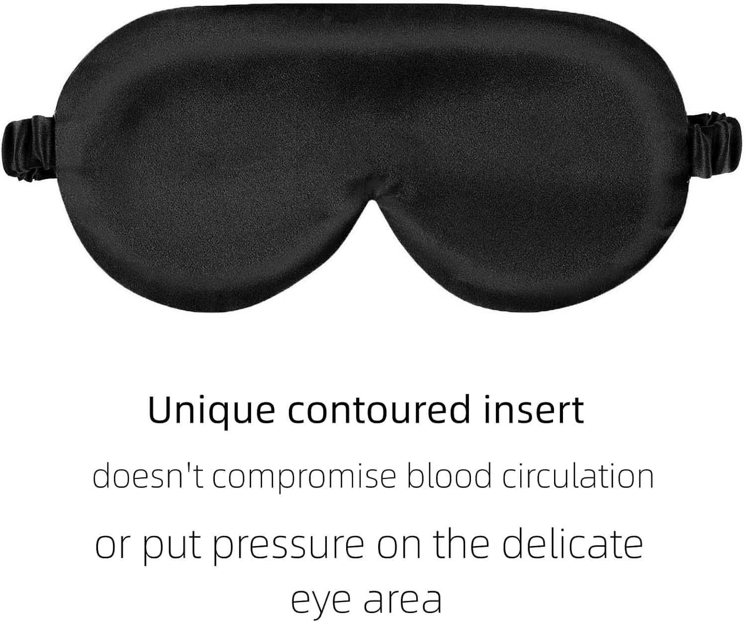 Sleep Mask with Silk-Covered Headband for Hair Care, Silk Eye Mask Comfortable Scrunchy Band Over Ears Non-Adjustable Elastic Strap (Thick, Luxury 22 Momme)
