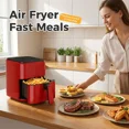 thumbnail image 3 of 3.17 QT Digital Air Fryer Red, Compact Small Air Fryer with PP Touch Panel, Max 400°F for Healthy Cooking Home Kitchen, 3 of 5