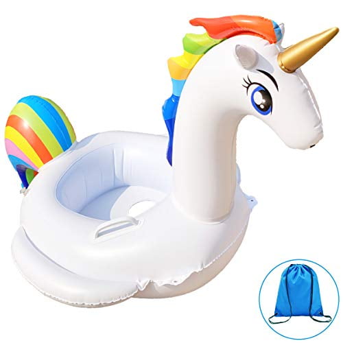 Inflatable Toy Rainbow Horse Swim Ring Water Fun Floats Beach Pool Swimming Gear 