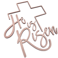 thumbnail image 3 of 6" He is Risen Wood Cutout With Cross | Easter Crafts | 1/4" Thick Wood Words | Wood Cross | Christian Decor, 3 of 3
