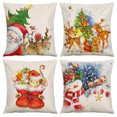 thumbnail image 1 of 4pcs Fundas de almohada navideñas -45 * 45 cm Decoraci de almohada decorativas - Fundas de almohada festivas Decoración navideña - Funda de almohada Decoraciones navideñas de invierno (J), 1 of 4