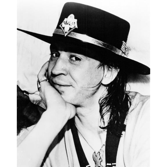 Stevie Ray Vaughan blues legend wearing black hat 16x20 poster