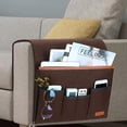 thumbnail image 2 of Senya Caddy for Couch Remote Control Holder Recliner Armrest Organizer Non Slip Sofa Arm Chair Caddie with 6 Pocket Storage for Magazine, Tablet, Phone, iPad, Chocolate, 2 of 6