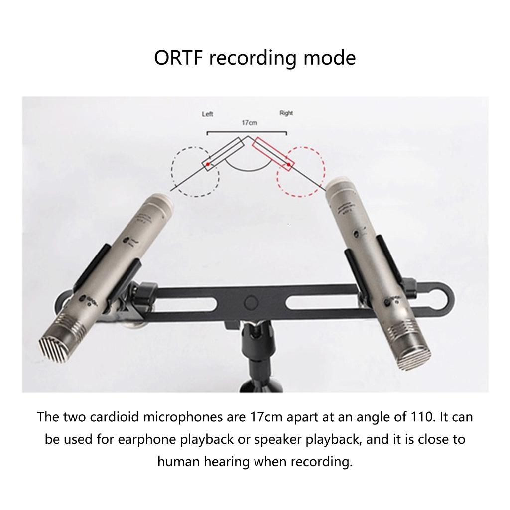 Oasiva Microphone Double Holder 2Way Arm Double Heavy Duty Mic Clip Stereo Mount Brackets