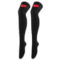 thumbnail image 4 of Xfvqtps Womens Thigh High Socks Over Knee Love Embroidery Long Tube Personality Comfortable Breathable Soft Elastic Warm Winter Socks Black-01, 4 of 4