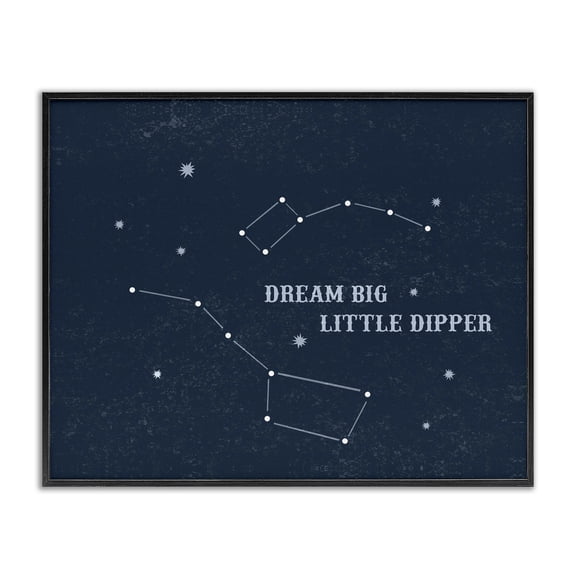 Stupell Industries Contemporary Dream Big Little Dipper Stars Black Framed Giclee Art, 14 x 11, by Lil' Rue