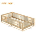 thumbnail image 2 of DreamBuck Twin Size Floor Bed with Door and Fence for Montessori Floor Bed with Slats and Safety Guardrails, Wood Floor Bed Frame, Twin Bed Frame for Girls, Boys, No Box Spring Needed, 2 of 10