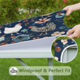 thumbnail image 6 of Dark Blue Chicken Floral Pattern Square Fitted Tablecloth with Elastic Edge,Square Table Cover,Washable Elastic Table Cover for Home Kitchen Party Decor 34"x34", 6 of 6